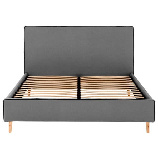 ΚΡΕΒΑΤΙ ΜΕ ΣΤΡΩΜΑ INDRA HM21280.01 ΓΚΡΙ ΥΦΑΣΜΑ--ΓΙΑ 160x200εκ - Image 4