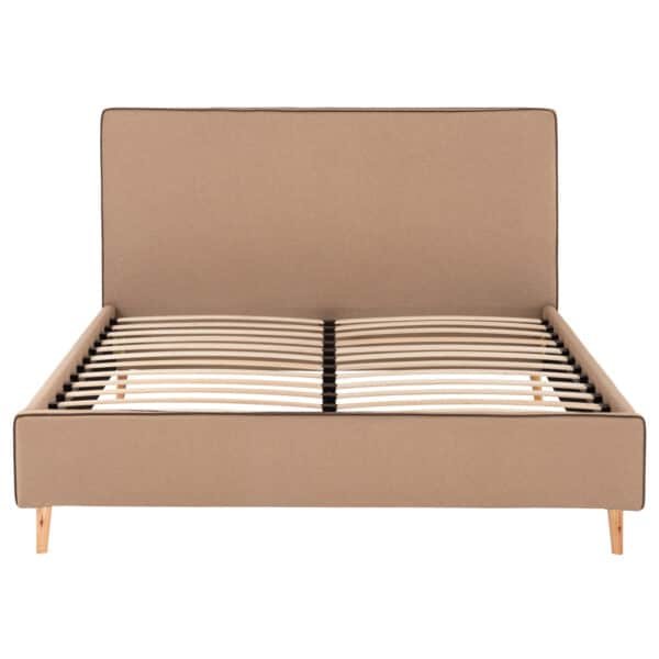 ΚΡΕΒΑΤΙ ΜΕ ΣΤΡΩΜΑ INDRA HM21280.02 ΜΠΕΖ ΥΦΑΣΜΑ--ΓΙΑ 160x200εκ - Image 4