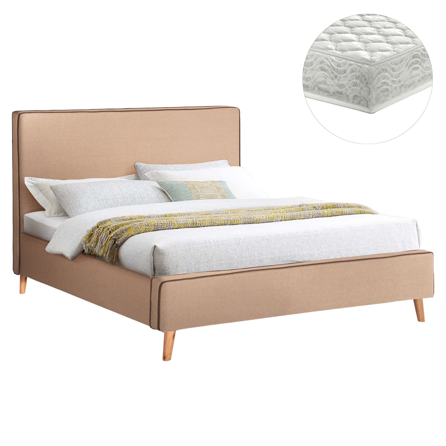 ΚΡΕΒΑΤΙ ΜΕ ΣΤΡΩΜΑ INDRA HM21280.02 ΜΠΕΖ ΥΦΑΣΜΑ--ΓΙΑ 160x200εκ ΚΡΕΒΑΤΙ ΜΕ ΣΤΡΩΜΑ INDRA HM21280.02 ΜΠΕΖ ΥΦΑΣΜΑ--ΓΙΑ 160x200εκ