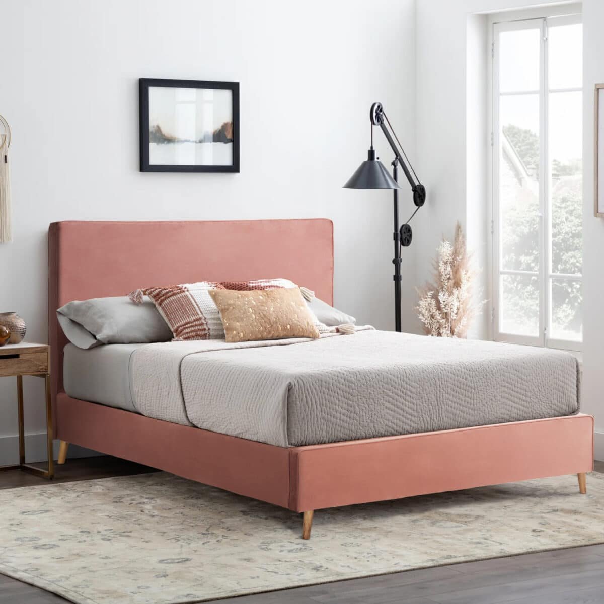 ΚΡΕΒΑΤΙ ΜΕ ΣΤΡΩΜΑ INDRA HM21280.03 ΣΑΠΙΟ ΜΗΛΟ ΒΕΛΟΥΔΟ--ΓΙΑ 160x200εκ - Image 2