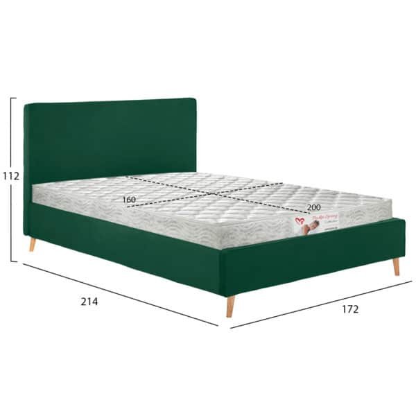 ΚΡΕΒΑΤΙ ΜΕ ΣΤΡΩΜΑ INDRA HM21280.04 ΚΥΠΑΡΙΣΣΙ ΒΕΛΟΥΔΟ--ΓΙΑ 160x200εκ - Image 3