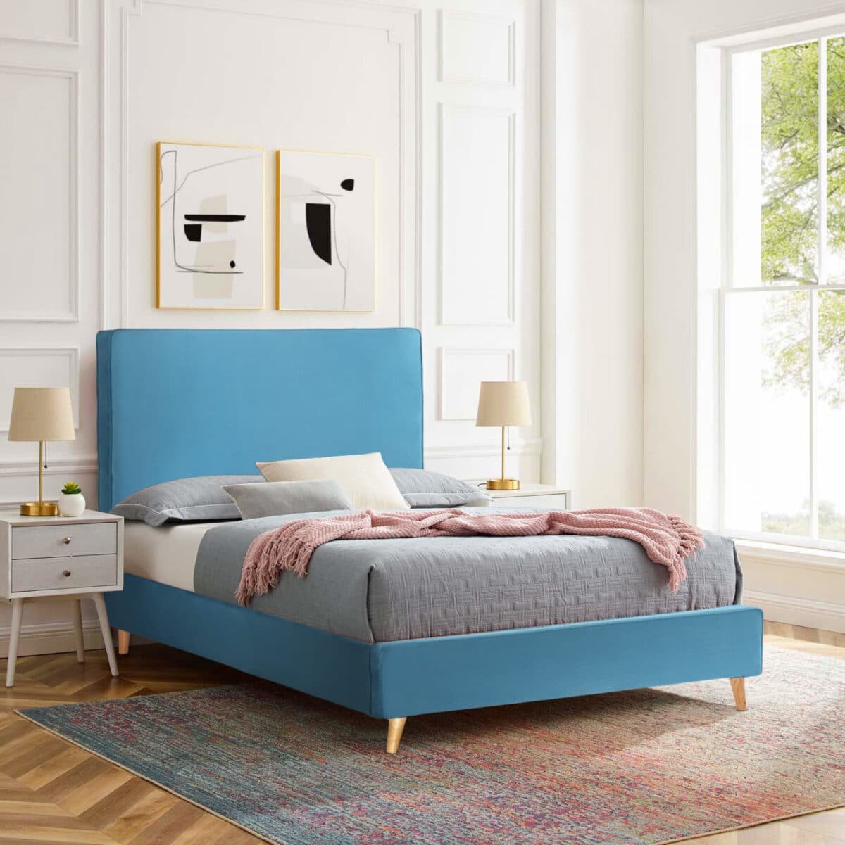 ΚΡΕΒΑΤΙ ΜΕ ΣΤΡΩΜΑ MAYLIN HM21281.02 ΤΙΡΚΟΥΑΖ ΒΕΛΟΥΔΟ--ΓΙΑ 120x200εκ - Image 2