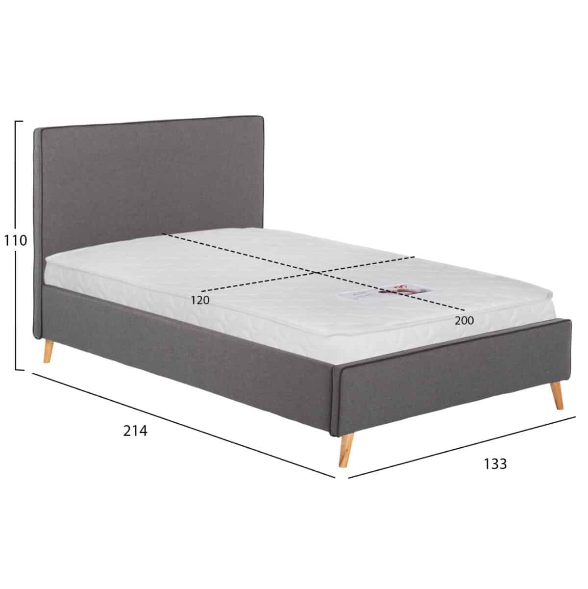 ΚΡΕΒΑΤΙ ΜΕ ΣΤΡΩΜΑ MAYLIN HM21281.03 ΓΚΡΙ ΥΦΑΣΜΑ--ΓΙΑ 120x200εκ - Image 3