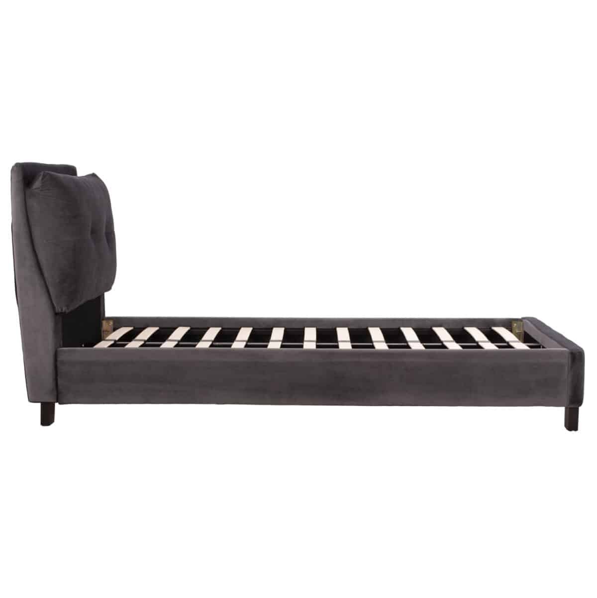 ΚΡΕΒΑΤΙ ΜΕ ΣΤΡΩΜΑ RILEY HM21282.01 ΓΚΡΙ ΒΕΛΟΥΔΟ--ΓΙΑ 90x200εκ - Image 5