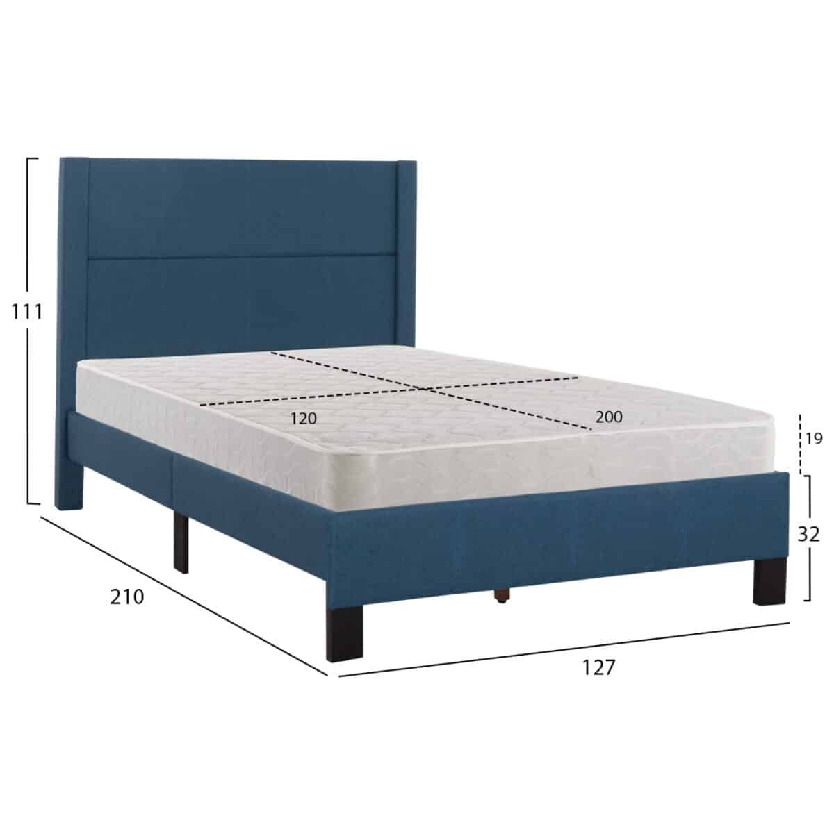 ΚΡΕΒΑΤΙ ΜΟΝΟ & ΣΤΡΩΜΑ TRILLOP HM21203.14 ΜΠΛΕ ΥΦΑΣΜΑ--ΓΙΑ 120x200εκ - Image 3