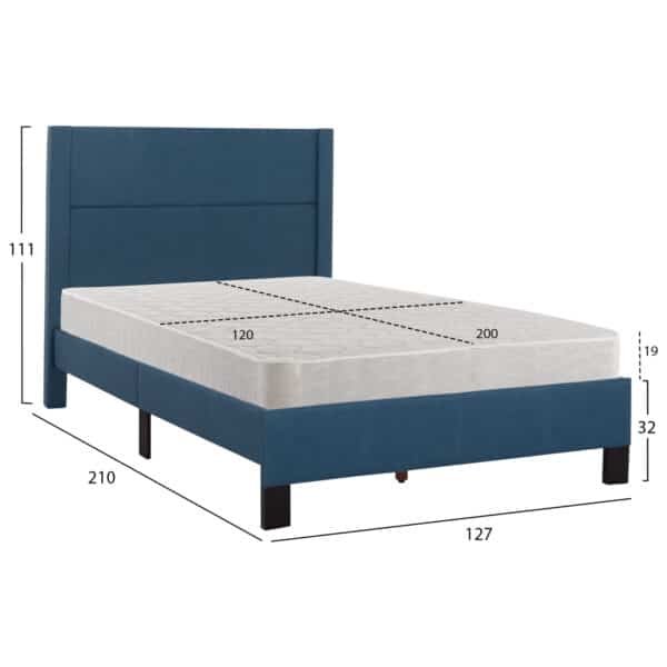 ΚΡΕΒΑΤΙ ΜΟΝΟ & ΣΤΡΩΜΑ TRILLOP HM21203.14 ΜΠΛΕ ΥΦΑΣΜΑ--ΓΙΑ 120x200εκ - Image 3