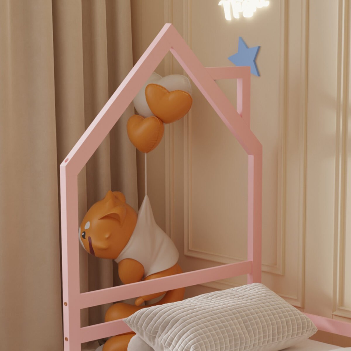 ΚΡΕΒΑΤΙ ΠΑΙΔΙΚΟ HOUSER HM676.06 τ.MONTESSORI ΞΥΛΟ ΠΕΥΚΟ ΡΟΖ- 190x90εκ - Image 5