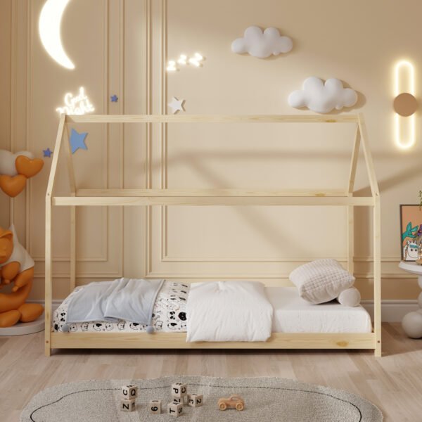 ΚΡΕΒΑΤΙ ΠΑΙΔΙΚΟ PEPE HM677.01 τ.MONTESSORI ΞΥΛΟ ΠΕΥΚΟ ΦΥΣΙΚΟ- 190x90εκ - Image 4