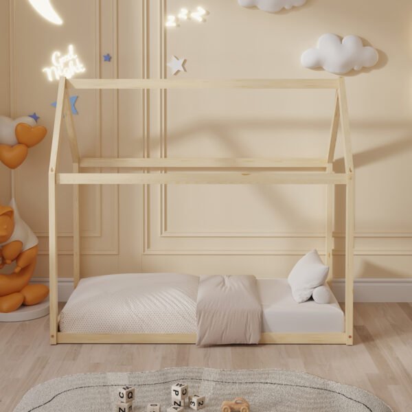 ΚΡΕΒΑΤΙ ΠΑΙΔΙΚΟ PEPE HM678.01 τ.MONTESSORI ΞΥΛΟ ΠΕΥΚΟ ΦΥΣΙΚΟ- 140x70εκ - Image 4