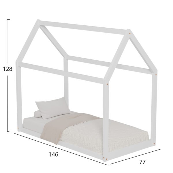 ΚΡΕΒΑΤΙ ΠΑΙΔΙΚΟ PEPE HM678.03 τ.MONTESSORI ΞΥΛΟ ΠΕΥΚΟ ΛΕΥΚΟ- 140x70εκ - Image 3