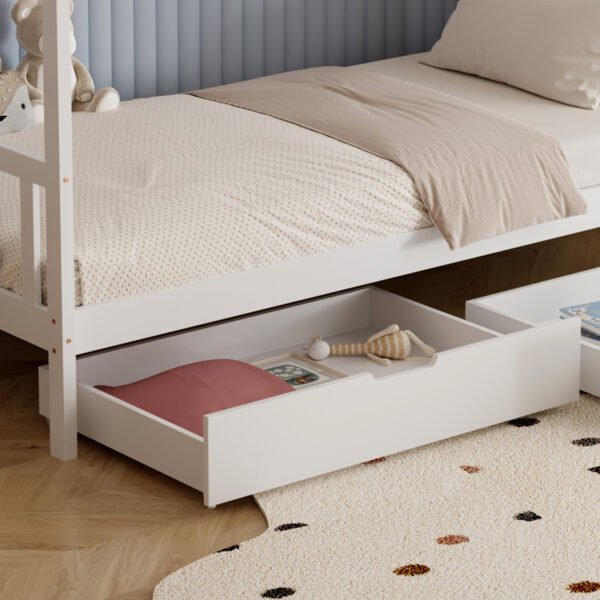 ΚΡΕΒΑΤΙ ΠΑΙΔΙΚΟ KLARICE HM680.03 τ.MONTESSORI-2 ΣΥΡΤΑΡΙΑ-ΞΥΛΟ ΠΕΥΚΟΥ ΛΕΥΚΟ-190x90εκ - Image 7