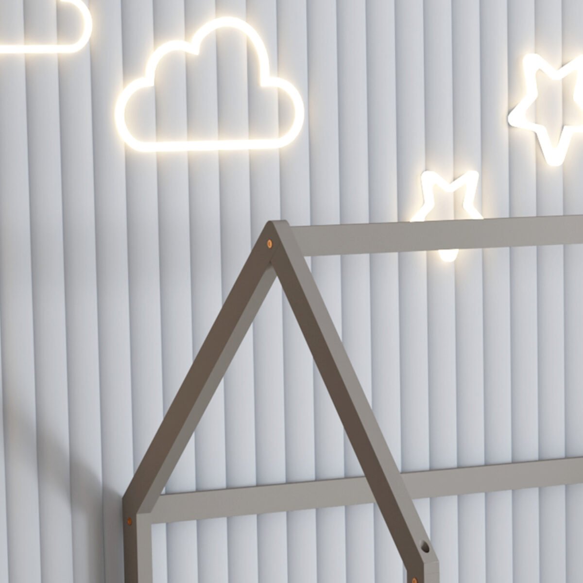 ΚΡΕΒΑΤΙ ΠΑΙΔΙΚΟ ΜΕ ΚΑΓΚΕΛΑ PHYLLIS HM679.05 τ.MONTESSORI ΞΥΛΟ ΠΕΥΚΟ ΓΚΡΙ-190x90εκ. - Image 6