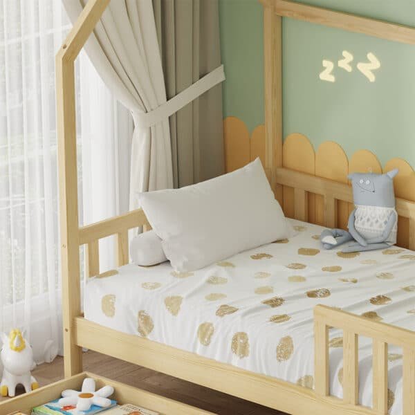 ΚΡΕΒΑΤΙ ΠΑΙΔΙΚΟ ΜΕ ΣΥΡΤΑΡΙΑ PHYLLIS HM724.01 τ.MONTESSORI ΦΥΣΙΚΟ 196x97x161Υεκ. - Image 8