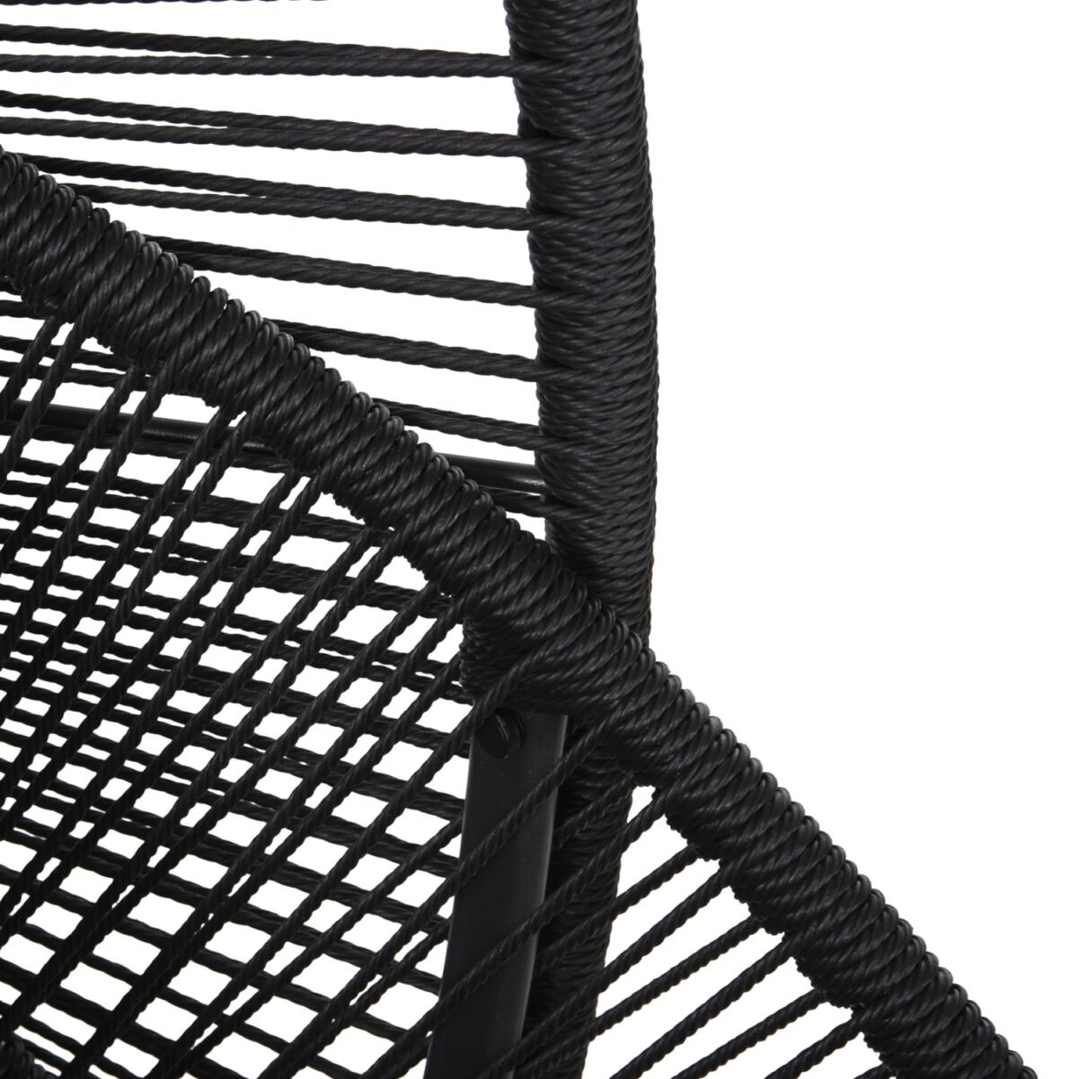 ΚΡΕΜΑΣΤΗ ΦΩΛΙΑ RULER HM6083 ΜΑΥΡΟ ΜΕΤΑΛΛΟ ΚΑΙ ΣΥΝΘ.RATTAN-ΓΚΡΙ ΜΑΞΙΛΑΡΙ 120x110x190Υ - Image 8