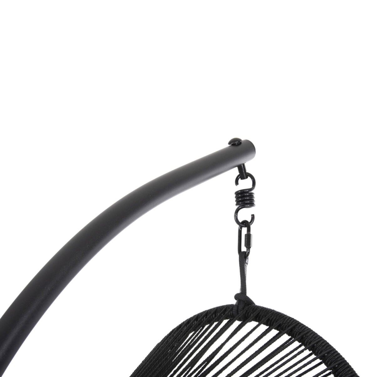 ΚΡΕΜΑΣΤΗ ΦΩΛΙΑ RULER HM6083 ΜΑΥΡΟ ΜΕΤΑΛΛΟ ΚΑΙ ΣΥΝΘ.RATTAN-ΓΚΡΙ ΜΑΞΙΛΑΡΙ 120x110x190Υ - Image 9