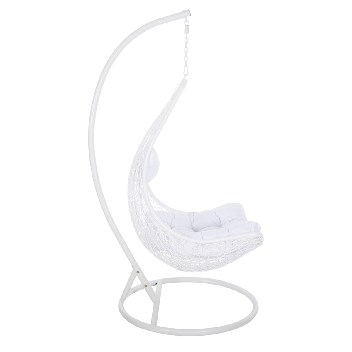 ΚΡΕΜΑΣΤΗ ΠΟΛΥΘΡΟΝΑ ΦΩΛΙΑ MILLIE HM5996.03 ΜΕΤΑΛΛΟ-ΣΥΝΘ.RATTAN ΛΕΥΚΟ Φ95x195Υεκ. - Image 4