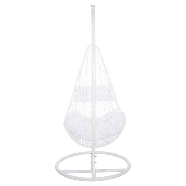 ΚΡΕΜΑΣΤΗ ΠΟΛΥΘΡΟΝΑ ΦΩΛΙΑ MILLIE HM5996.03 ΜΕΤΑΛΛΟ-ΣΥΝΘ.RATTAN ΛΕΥΚΟ Φ95x195Υεκ. - Image 6