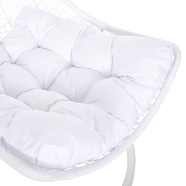 ΚΡΕΜΑΣΤΗ ΠΟΛΥΘΡΟΝΑ ΦΩΛΙΑ MILLIE HM5996.03 ΜΕΤΑΛΛΟ-ΣΥΝΘ.RATTAN ΛΕΥΚΟ Φ95x195Υεκ. - Image 8