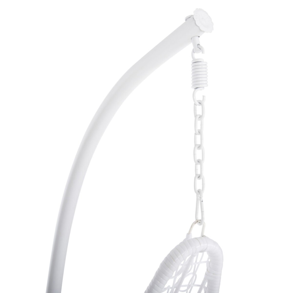 ΚΡΕΜΑΣΤΗ ΠΟΛΥΘΡΟΝΑ ΦΩΛΙΑ MILLIE HM5996.03 ΜΕΤΑΛΛΟ-ΣΥΝΘ.RATTAN ΛΕΥΚΟ Φ95x195Υεκ. - Image 9