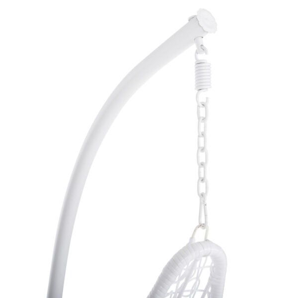 ΚΡΕΜΑΣΤΗ ΠΟΛΥΘΡΟΝΑ ΦΩΛΙΑ MILLIE HM5996.03 ΜΕΤΑΛΛΟ-ΣΥΝΘ.RATTAN ΛΕΥΚΟ Φ95x195Υεκ. - Image 9