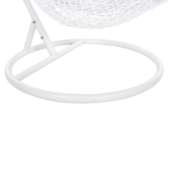 ΚΡΕΜΑΣΤΗ ΠΟΛΥΘΡΟΝΑ ΦΩΛΙΑ MILLIE HM5996.03 ΜΕΤΑΛΛΟ-ΣΥΝΘ.RATTAN ΛΕΥΚΟ Φ95x195Υεκ. - Image 10