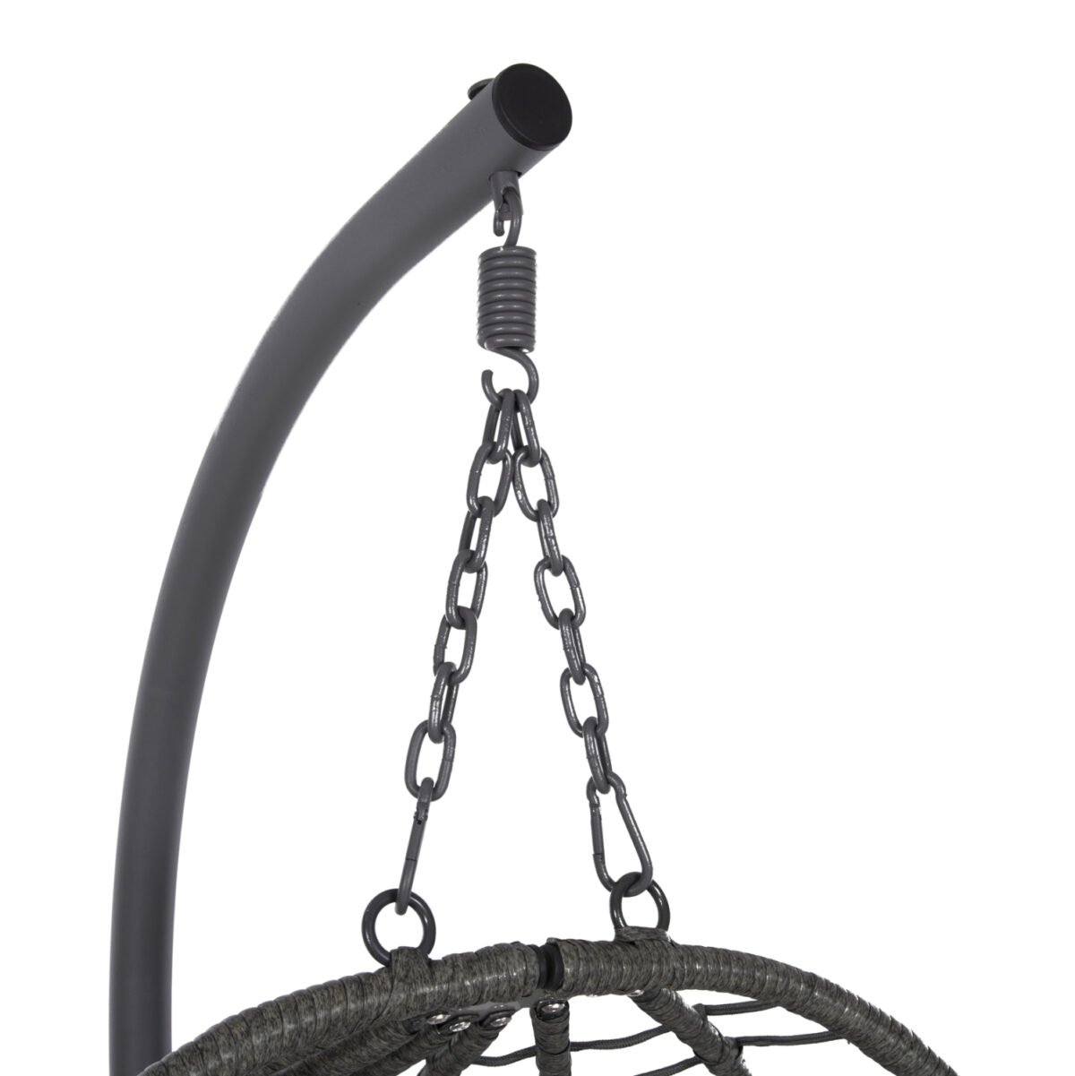 ΚΡΕΜΑΣΤΗ ΠΟΛΥΘΡΟΝΑ ΦΩΛΙΑ MILLIE HM5997.10 ΜΕΤΑΛΛΟ-ΣΥΝΘ.RATTAN ΓΚΡΙ 90x75x190Υεκ. - Image 8