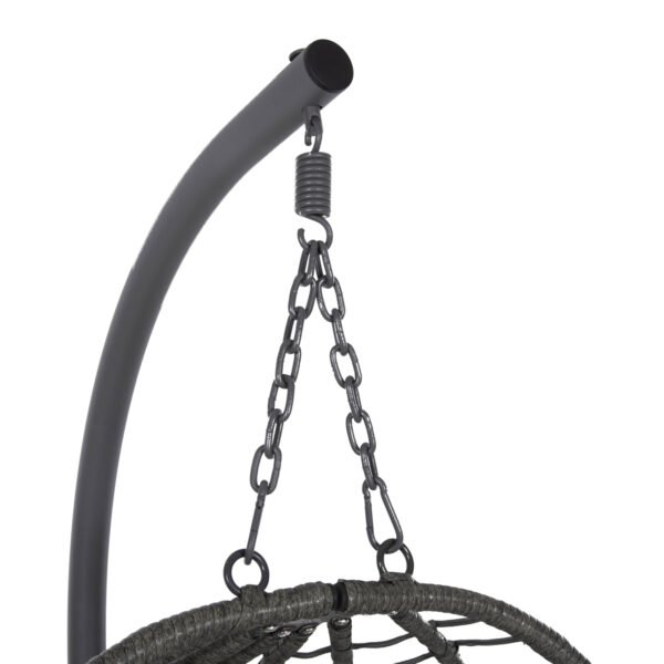 ΚΡΕΜΑΣΤΗ ΠΟΛΥΘΡΟΝΑ ΦΩΛΙΑ MILLIE HM5997.10 ΜΕΤΑΛΛΟ-ΣΥΝΘ.RATTAN ΓΚΡΙ 90x75x190Υεκ. - Image 8