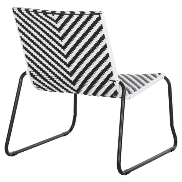 ΜΕΤΑΛΛΙΚΗ ΚΑΡΕΚΛΑ PONY HM6082 ΜΑΥΡΟ & ΑΣΠΡΟ ΣΥΝΘ.RATTAN 66x68x75Υεκ. - Image 5