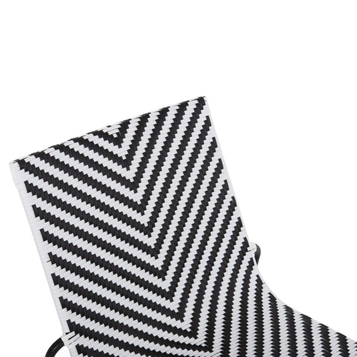 ΜΕΤΑΛΛΙΚΗ ΚΑΡΕΚΛΑ PONY HM6082 ΜΑΥΡΟ & ΑΣΠΡΟ ΣΥΝΘ.RATTAN 66x68x75Υεκ. - Image 8