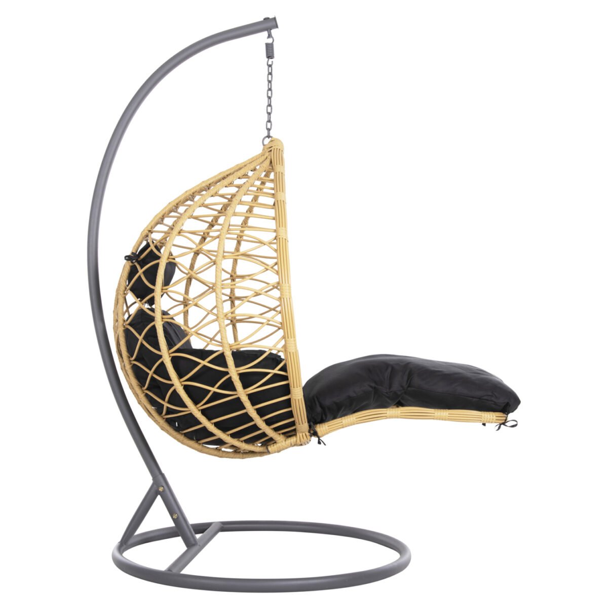 ΜΟΝΗ ΚΡΕΜΑΣΤΗ ΦΩΛΙΑ ME ΥΠΟΠΟΔΙΟ GRACIE HM5755.02 ΜΠΕΖ ΣΥΝΘ.RATTAN-ΓΚΡΙ ΜΕΤΑΛ.ΣΚΕΛΕΤΟΣ Φ104x200Υεκ - Image 3