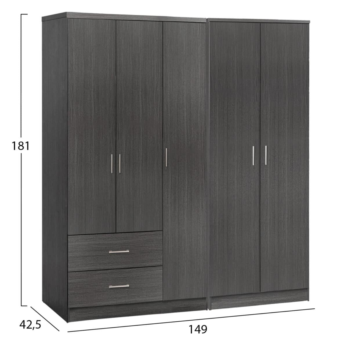 ΝΤΟΥΛΑΠΑ 5ΦΥΛΛΗ CAESAR HM21234.01 ΜΕΛΑΜΙΝΗ ΧΡΩΜΑ ZEBRANO 150x42.5x181Υεκ - Image 2