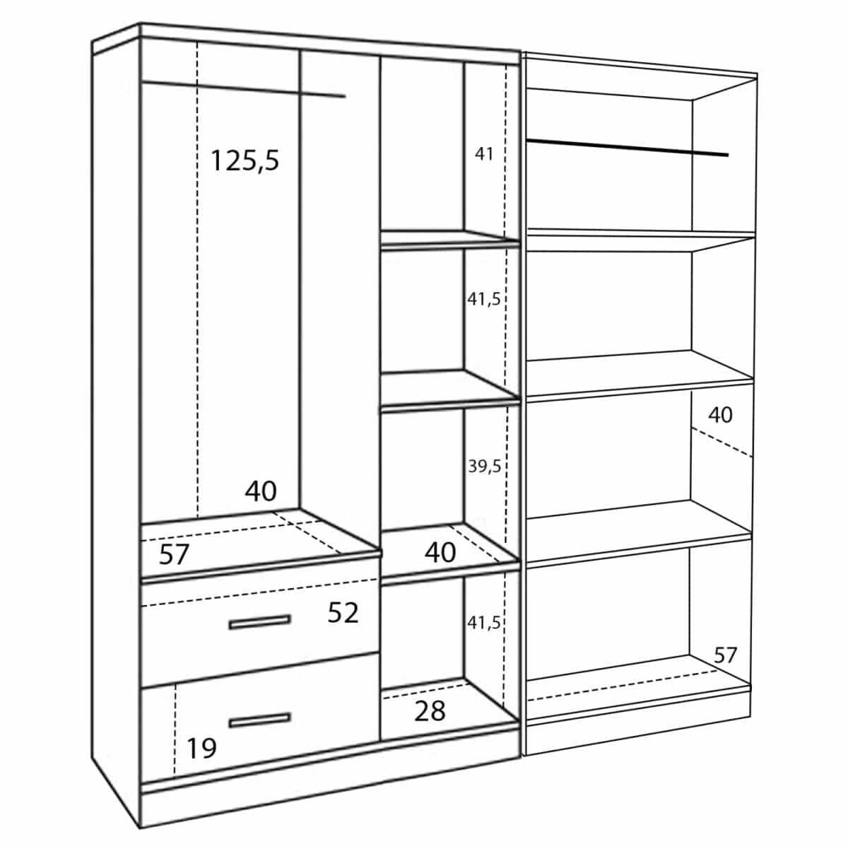 ΝΤΟΥΛΑΠΑ 5ΦΥΛΛΗ CAESAR HM21234.01 ΜΕΛΑΜΙΝΗ ΧΡΩΜΑ ZEBRANO 150x42.5x181Υεκ - Image 3