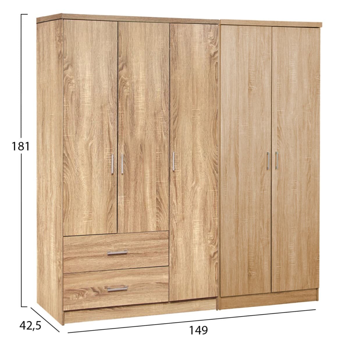 ΝΤΟΥΛΑΠΑ 5ΦΥΛΛΗ CAESAR HM21234.02 ΜΕΛΑΜΙΝΗ ΧΡΩΜΑ SONAMA 150x42.5x181Υεκ - Image 2