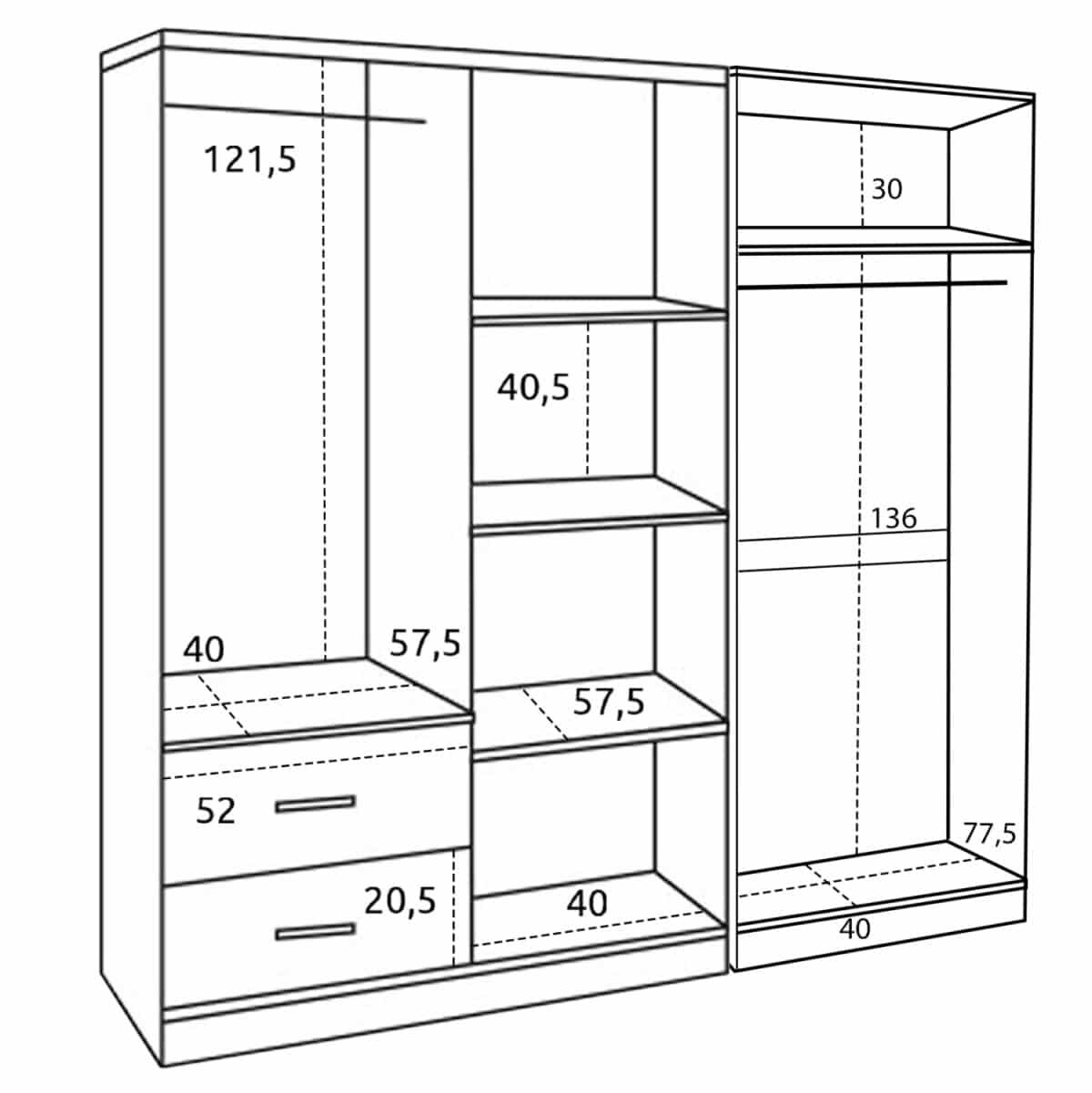 ΝΤΟΥΛΑΠΑ 6ΦΥΛΛΗ BLAKELY HM21235.01 ΜΕΛΑΜΙΝΗ ΧΡΩΜΑ ZEBRANO 201x43x181Υεκ - Image 3