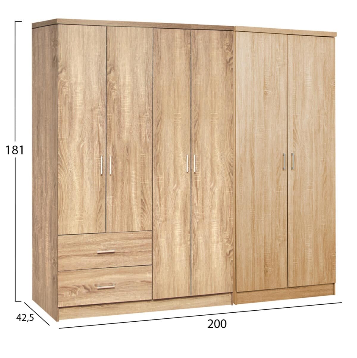 ΝΤΟΥΛΑΠΑ 6ΦΥΛΛΗ BLAKELY HM21235.02 ΜΕΛΑΜΙΝΗ ΧΡΩΜΑ SONAMA 201x43x181Υεκ - Image 2