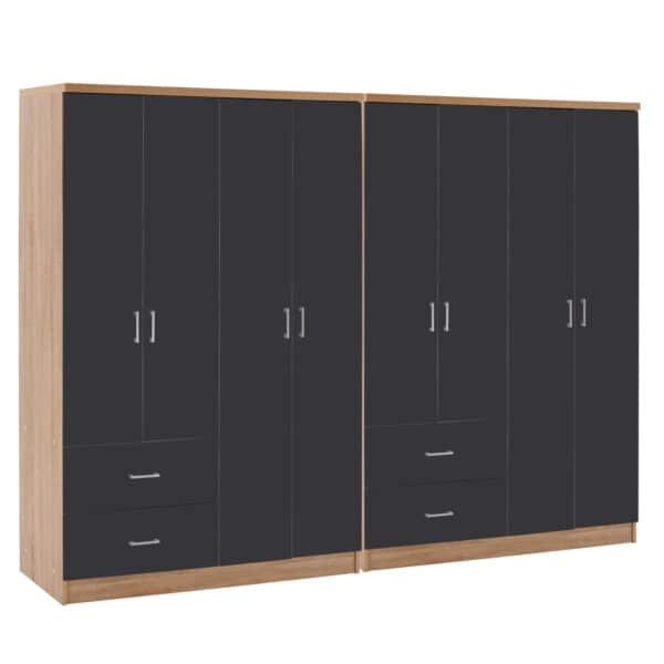 ΝΤΟΥΛΑΠΑ 8ΦΥΛΛΗ BRIANA HM21237.01 ΜΕΛΑΜΙΝΗ SONAMA & ΣΚΟΥΡΟ ΓΚΡΙ 241x42