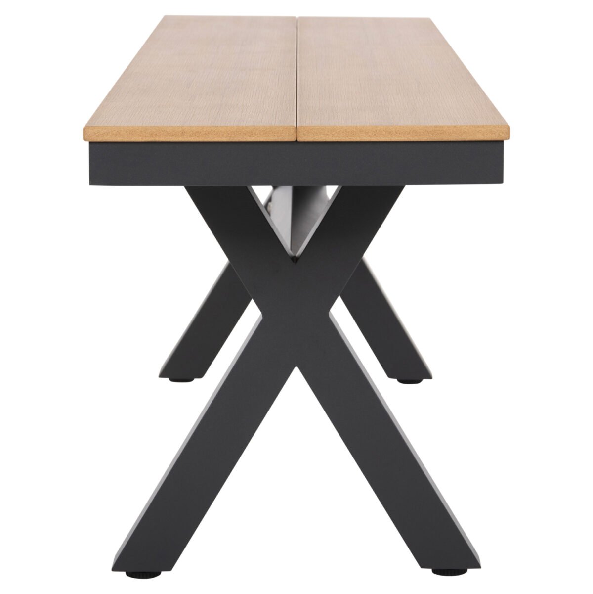 ΠΑΓΚΑΚΙ ΑΛΟΥΜΙΝΙΟΥ TAWNEE HM6038.01 ΑΝΘΡΑΚΙ ΜΕ POLYWOOD ΚΑΘΙΣΜΑ ΣΕ ΦΥΣΙΚΟ ΧΡΩΜΑ 150x36x45Υεκ. - Image 4