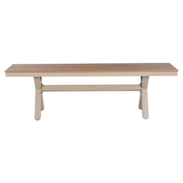 ΠΑΓΚΑΚΙ ΑΛΟΥΜΙΝΙΟΥ TAWNEE HM6038.04 ΣΑΜΠΑΝΙ-POLYWOOD ΚΑΘΙΣΜΑ ΦΥΣΙΚΟ 150x36x45Υεκ. - Image 3