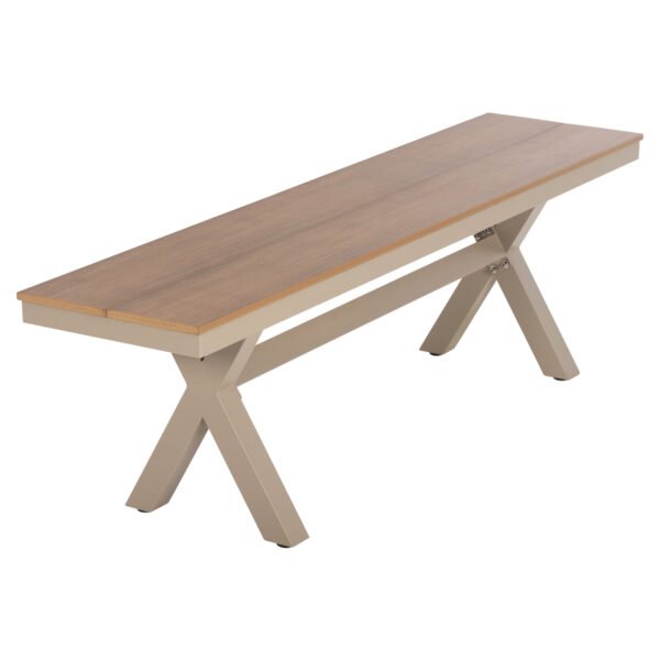 ΠΑΓΚΑΚΙ ΑΛΟΥΜΙΝΙΟΥ TAWNEE HM6038.04 ΣΑΜΠΑΝΙ-POLYWOOD ΚΑΘΙΣΜΑ ΦΥΣΙΚΟ 150x36x45Υεκ. - Image 4