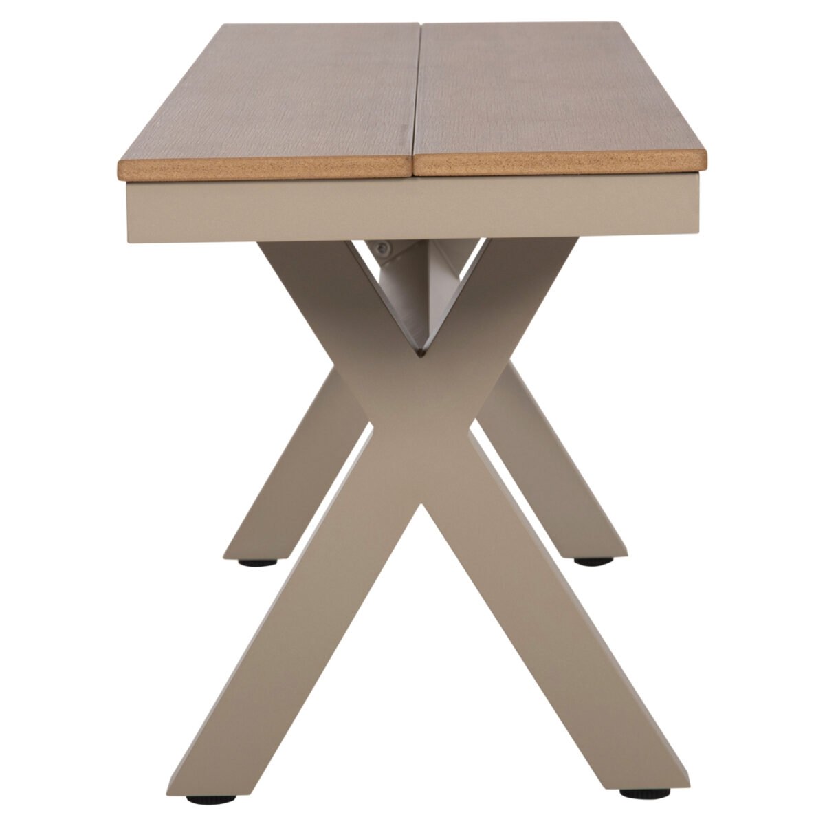 ΠΑΓΚΑΚΙ ΑΛΟΥΜΙΝΙΟΥ TAWNEE HM6038.04 ΣΑΜΠΑΝΙ-POLYWOOD ΚΑΘΙΣΜΑ ΦΥΣΙΚΟ 150x36x45Υεκ. - Image 5