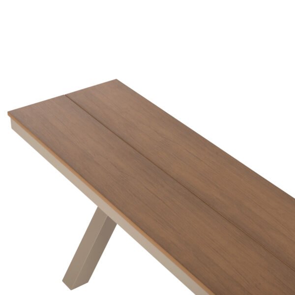 ΠΑΓΚΑΚΙ ΑΛΟΥΜΙΝΙΟΥ TAWNEE HM6038.04 ΣΑΜΠΑΝΙ-POLYWOOD ΚΑΘΙΣΜΑ ΦΥΣΙΚΟ 150x36x45Υεκ. - Image 6