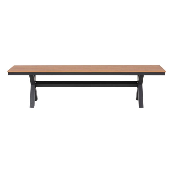ΠΑΓΚΑΚΙ ΑΛΟΥΜΙΝΙΟΥ TAWNEE HM6040.01 ΑΝΘΡΑΚΙ-POLYWOOD ΚΑΘΙΣΜΑ ΦΥΣΙΚΟ 220x36x44,5Υεκ. - Image 3