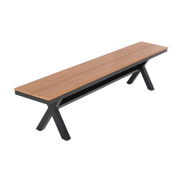 ΠΑΓΚΑΚΙ ΑΛΟΥΜΙΝΙΟΥ TAWNEE HM6040.01 ΑΝΘΡΑΚΙ-POLYWOOD ΚΑΘΙΣΜΑ ΦΥΣΙΚΟ 220x36x44,5Υεκ. - Image 5