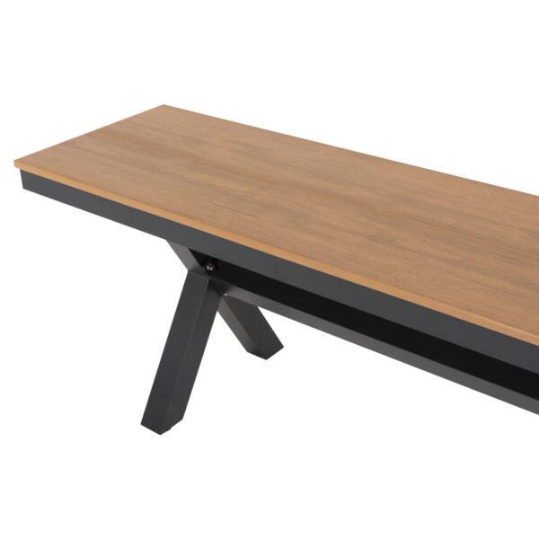 ΠΑΓΚΑΚΙ ΑΛΟΥΜΙΝΙΟΥ TAWNEE HM6040.01 ΑΝΘΡΑΚΙ-POLYWOOD ΚΑΘΙΣΜΑ ΦΥΣΙΚΟ 220x36x44,5Υεκ. - Image 6