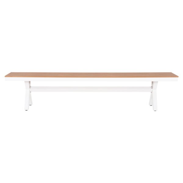 ΠΑΓΚΑΚΙ ΑΛΟΥΜΙΝΙΟΥ TAWNEE HM6040.02 ΛΕΥΚΟ-POLYWOOD ΚΑΘΙΣΜΑ ΦΥΣΙΚΟ 220x36x44,5Υεκ. - Image 3