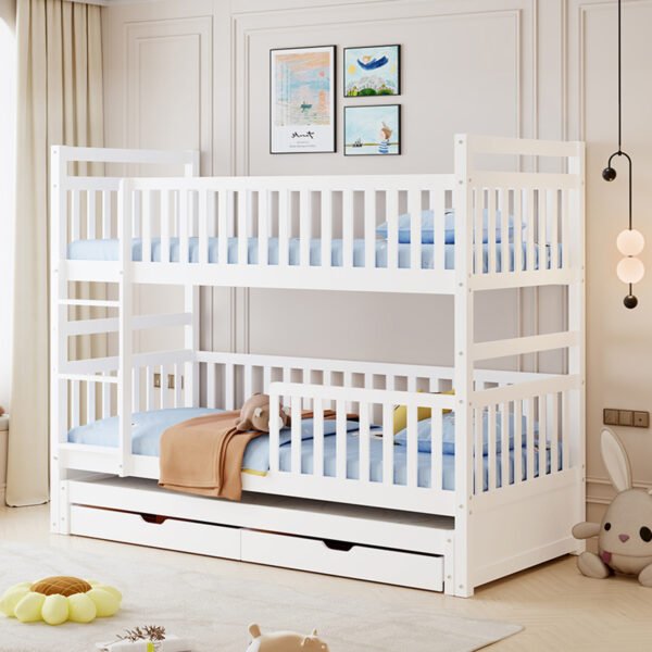 ΠΑΙΔΙΚΗ ΚΟΥΚΕΤΑ ΜΕ 3 ΚΡΕΒΑΤΙΑ & 2 ΣΥΡΤΑΡΙΑ TRIPLON HM709.03 ΞΥΛΟ ΠΕΥΚΟΥ 90x190-200εκ - Image 3