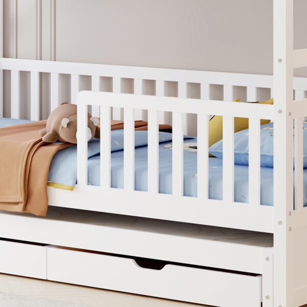 ΠΑΙΔΙΚΗ ΚΟΥΚΕΤΑ ΜΕ 3 ΚΡΕΒΑΤΙΑ & 2 ΣΥΡΤΑΡΙΑ TRIPLON HM709.03 ΞΥΛΟ ΠΕΥΚΟΥ 90x190-200εκ - Image 7