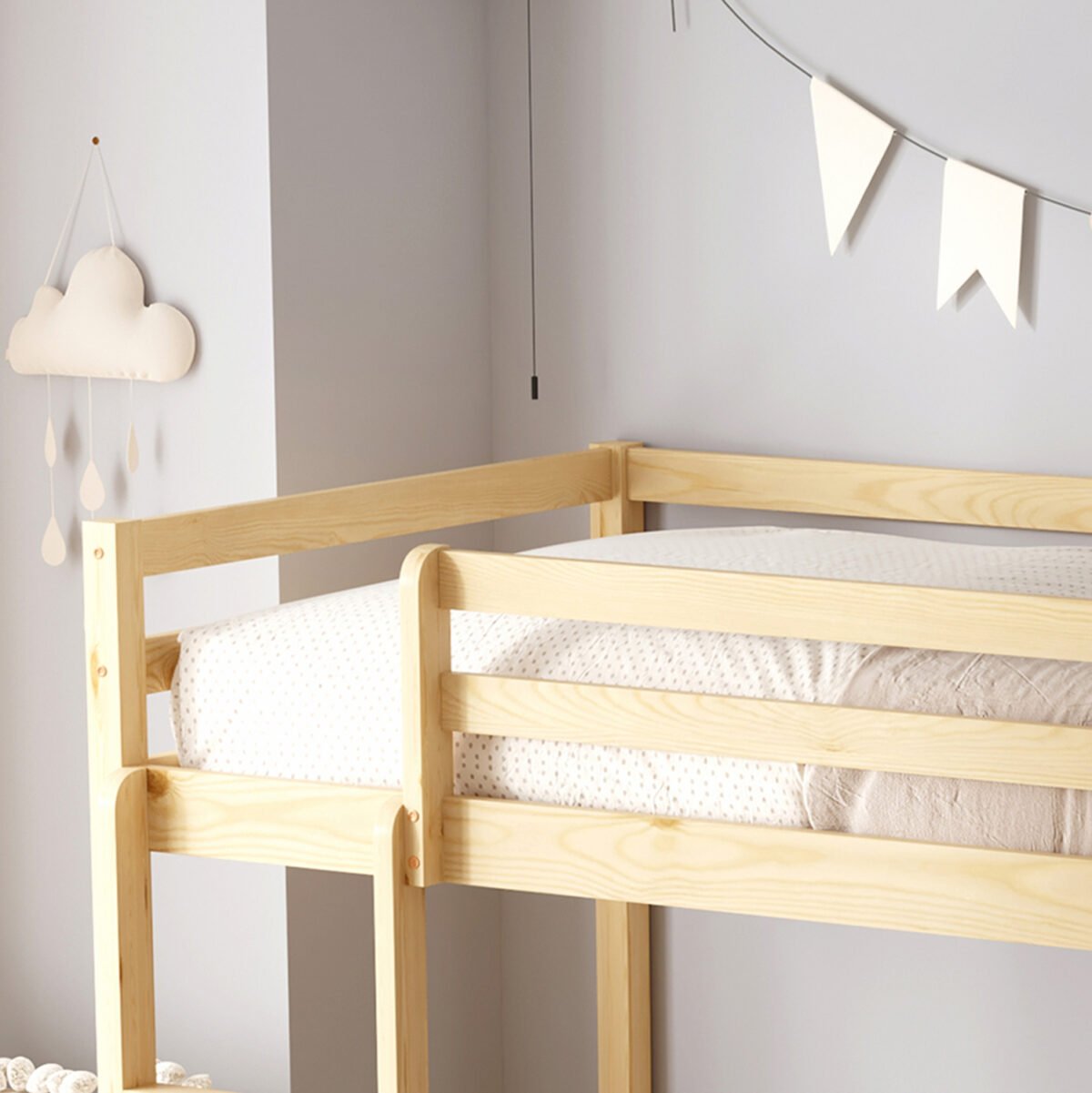 ΠΑΙΔΙΚΗ ΚΟΥΚΕΤΑ τ.MONTESSORI ΜΕ ΠΑΡΚΑΚΙ PLAYKID HM703.01 ΞΥΛΟ ΠΕΥΚΟΥ ΦΥΣΙΚΟ ΓΙΑ 190x90εκ - Image 6