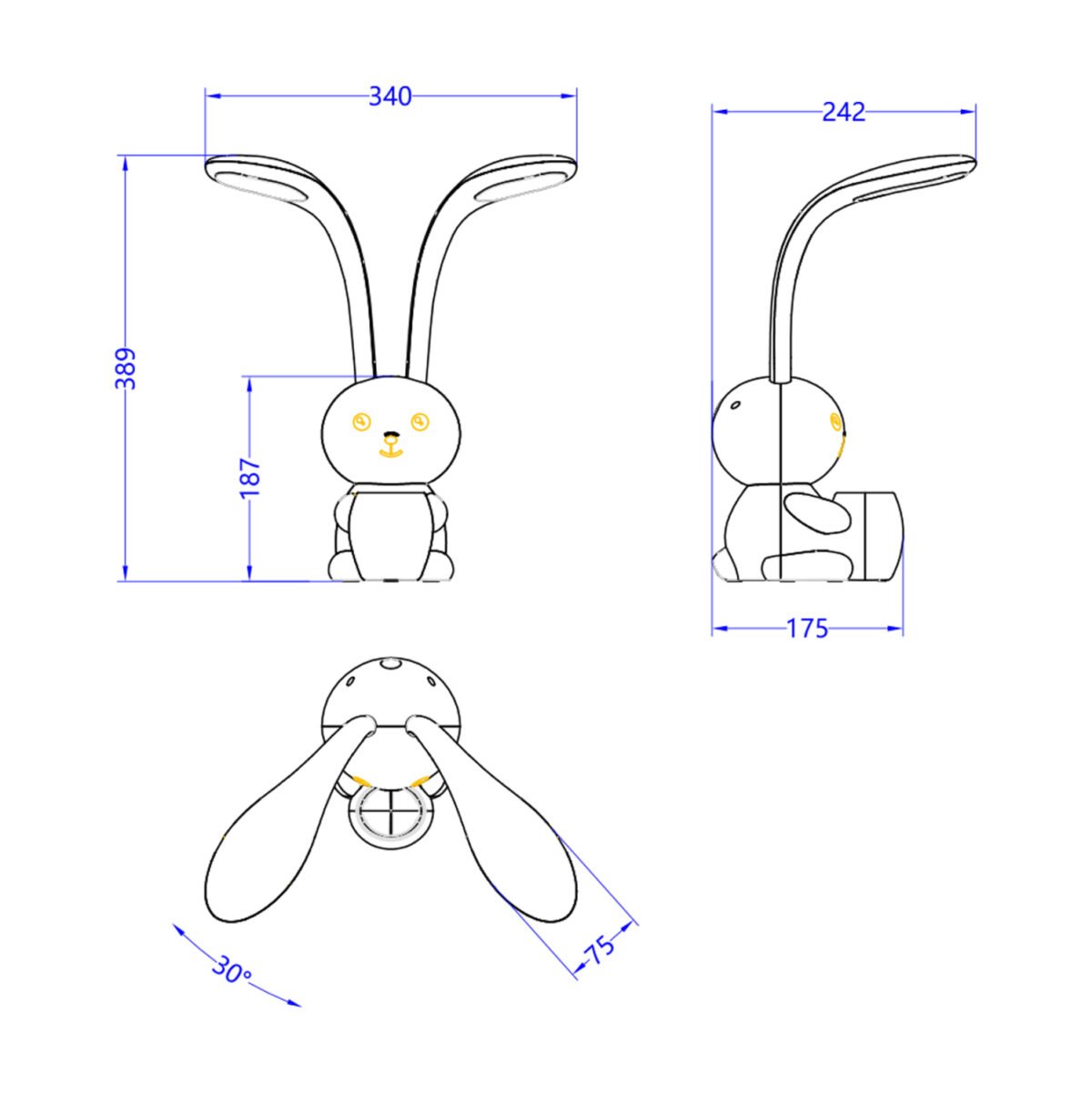 ΠΑΙΔΙΚΟ ΦΩΤΙΣΤΙΚΟ ΓΡΑΦΕΙΟΥ LED BADOO HM4455.04 ΚΟΥΝΕΛΑΚΙ ΜΕ ΜΟΛΥΒΟΘΗΚΗ ΚΙΤΡΙΝΟ ABS - Image 2