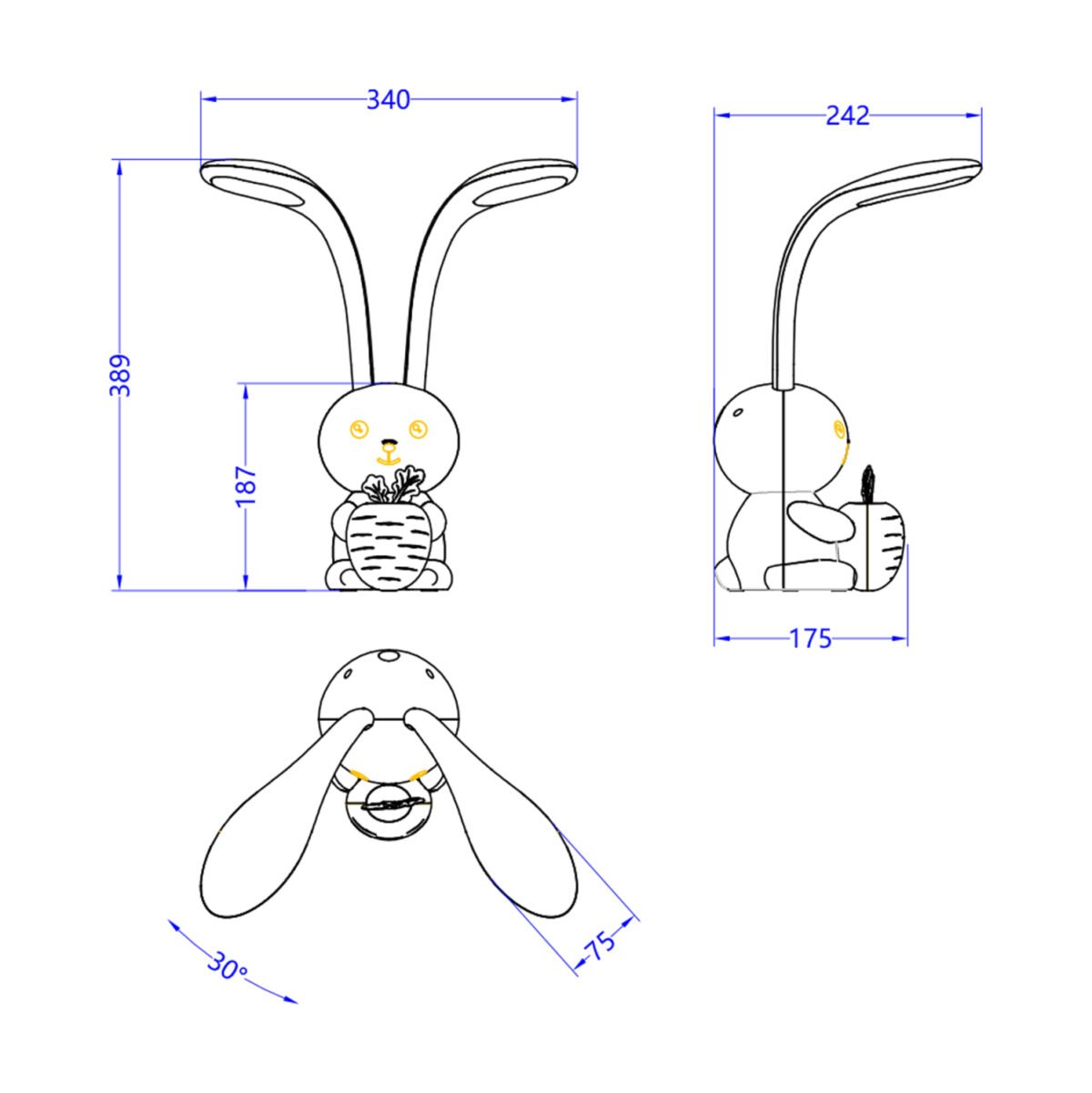 ΠΑΙΔΙΚΟ ΦΩΤΙΣΤΙΚΟ ΓΡΑΦΕΙΟΥ LED BADOO ΚΟΥΝΕΛΑΚΙ HM4456.03 ΓΑΛΑΖΙΟ ABS - Image 2